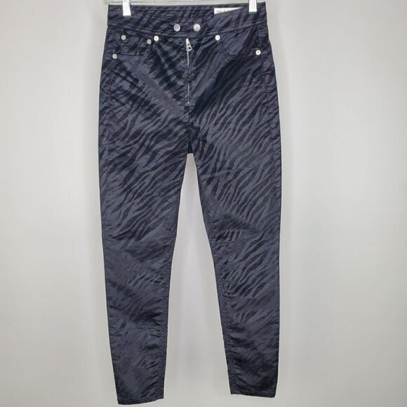 NWT Rag & Bone Nina High Rise Ankle Skinny Jeans Zebra Size 25 - Picture 5 of 16